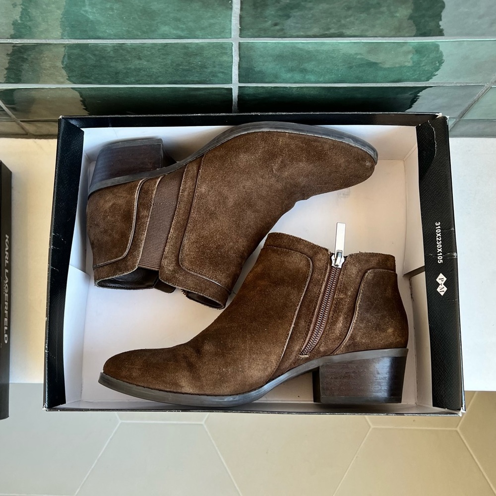 Karl Lagerfeld Suede Booties. Size 8. Worn a few times. Extremely comfortable.